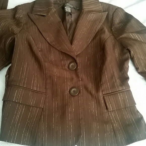 Rampage brown gold pinstripe suit - Picture 2 of 8